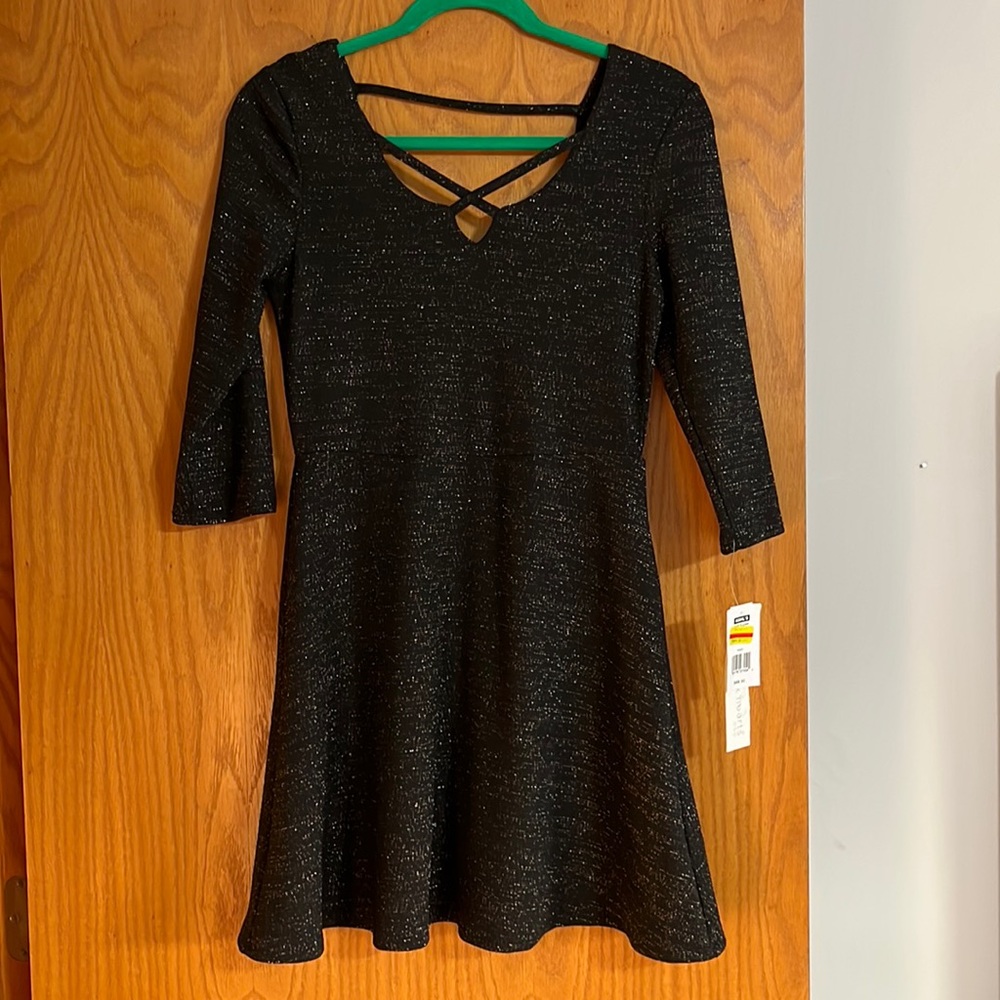 Juniors black sparkle dress